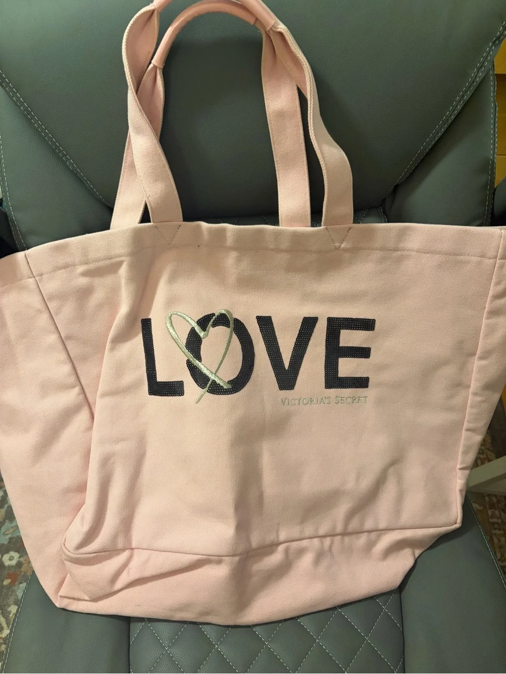 Victoria's Secret Pink Canvas LOVE Tote Bag
